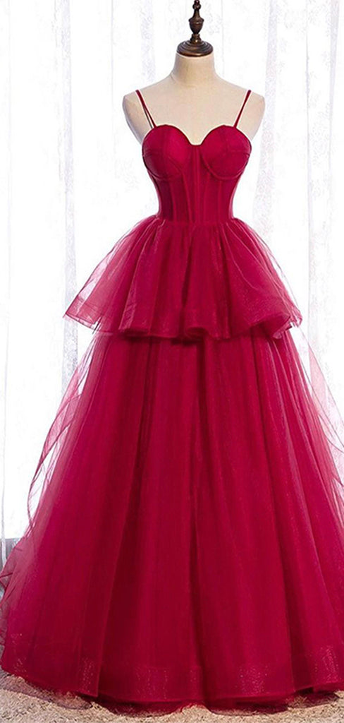 A-line Gorgeous Princess Straps Floor-Length Sweatheart Long Women Evening Prom Dresses PD803