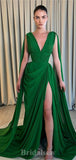 A-line Green Chiffon Unique Gorgeous Long Party Evening Prom Dresses PD1280