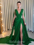 A-line Green Chiffon Unique Gorgeous Long Party Evening Prom Dresses PD1280