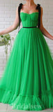 A-line Green New Modest Sleeveless Elegant Long Women Evening Prom Dresses PD811