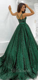A-line Green Sequin Sparkly Black Girls Slay Formal Elegant Women Long Evening Prom Dresses PD583