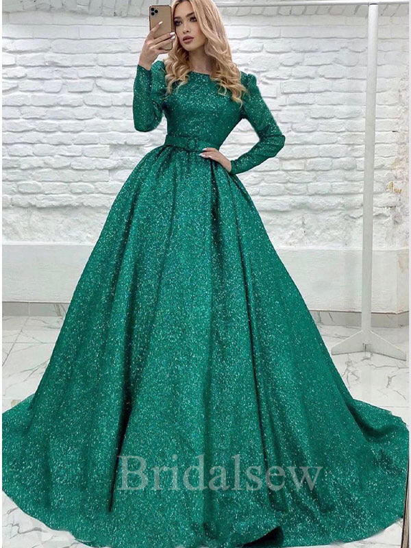 Long sleeve girls prom dresses sale