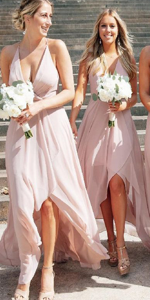 A-line High Low Halter Chiffon Cheap Fashion Bridesmaid Dresses BD031 bridalsew A-line High Low Halter Chiffon Cheap Fashion Bridesmaid Dresses BD031 bridalsew