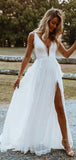 A-line Lace Beach Country Vintage Unique Wedding Dresses Online WD062
