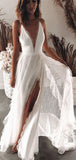 A-line Lace Beach Country Vintage Unique Wedding Dresses Online WD062