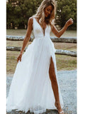 A-line Lace Beach Country Vintage Unique Wedding Dresses Online WD062