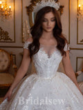 A-line Lace Princess Off Shoulder Gorgeous Vintage Dream Beach Long Wedding Dresses, Bridal Gown WD522