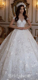 A-line Lace Princess Off Shoulder Gorgeous Vintage Dream Beach Long Wedding Dresses, Bridal Gown WD522