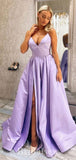 A-line Lilac Popular Strapless Satin New Fashion Long Elegant Party Prom Dresses PD1171
