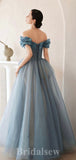 A-line Modest Fairy Off the Shoulder Elegant Best Long Women Evening Prom Dresses PD843