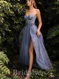 A-line Modest High Slit Unique Gorgeous Fairy Best Long Women Evening Prom Dresses PD842