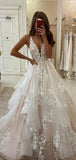 A-line Modest Lace Vintage Roman Long Beach Wedding Dresses WD006