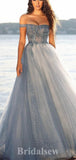 A-line Modest Unique Sparkly Gorgeous Elegant Long Evening Prom Dresses PD1215