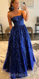 A-line New Strapless Chic Gorgeous Stylish Long Women Party Evening Prom Dresses PD996