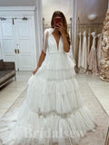 A-line New Unique Best Fairy Elegant Vintage Dream Beach Long Wedding Dresses, Bridal Gown WD474