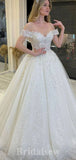 A-line Off The Shoulder Classic Fitted Gorgeous Beach Vintage Long Wedding Dresses WD315