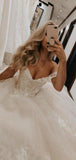 A-line Off the Shoulder Long Vintage Wedding Dresses, Bridal Gown, WD077