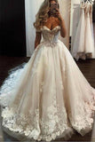 A-line Off the Shoulder Long Vintage Wedding Dresses, Bridal Gown, WD077