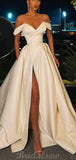 A-line Off the Shoulder Satin Most Popular Vintage Party Prom Dresses PD101