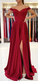 A-line Off the Shoulder Simple Made Modest Party Long Prom Dresses PD310