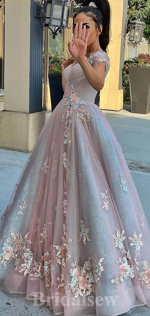 Modest floral prom dresses discount