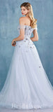 A-line Off the Shoulder Unique Elegant Fairy New Long Women Evening Prom Dresses PD840