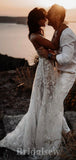 A-line One Shoulder Fairy Unique Vintage Dream Beach Long Wedding Dresses, Bridal Gown WD468