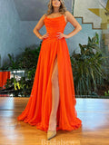 A-line Orange Stylish Best New Long Fashion Women Evening Prom Dresses PD699