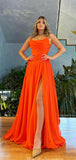 A-line Orange Stylish Best New Long Fashion Women Evening Prom Dresses PD699