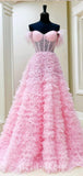 A-line Pink Modest Unique New Best Elegant Long Women Evening Prom Dresses PD858