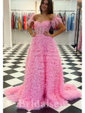 A-line Pink Modest Unique New Best Elegant Long Women Evening Prom Dresses PD858