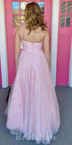 A-line Pink Spaghetti Straps New Chic Fairy Long Women Party Evening Prom Dresses PD995