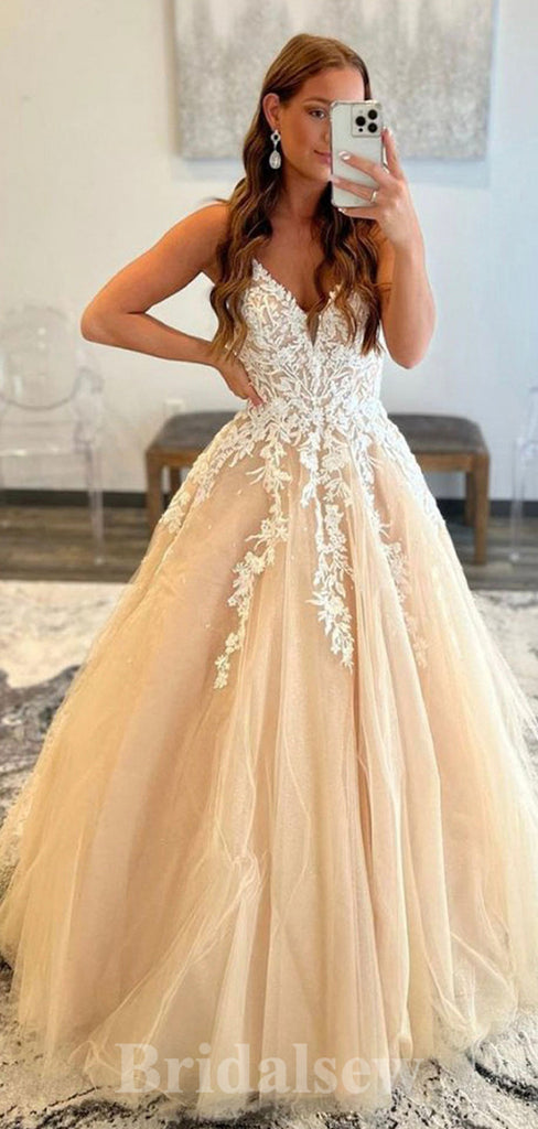 A-line Popular Lace Elegant Sleeveless Princess Long Women Evening Prom Dresses PD741