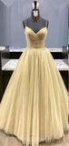 A-line Popular Spaghetti Straps Glitter Modest Elegant Long Party Evening Prom Dresses PD1325