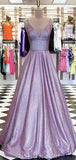 A-line Purple Shiny Sparkly Gorgeous Popular Party Prom Dresses PD058