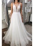 A-line Romantic Dream Plus Size Vintage Beach Long Wedding Dresses WD176