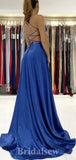 A-line Royal Blue Spaghetti Straps Best Simple Popular Elegant Long Evening Prom Dresses PD1209
