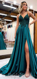 A-line Satin Spaghetti Straps Popular Best Stylish Long Women Evening Prom Dresses PD870