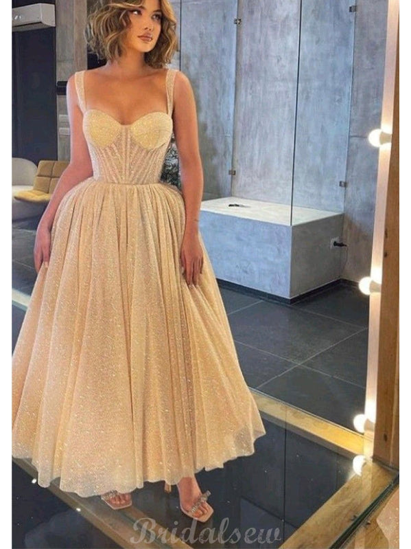 A-line Sequin Sparkly Princess Elegant Formal Evening Long Prom Dresses, Homecoming Dresses PD549