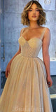 A-line Sequin Sparkly Princess Elegant Formal Evening Long Prom Dresses, Homecoming Dresses PD549