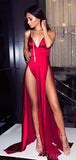 Charming A-line Red Sexy Party Long Evening Prom Dresses PD045