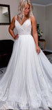 A-line Shiny Stunning Straps Princess Classy Fairy Beach Vintage Long Wedding Dresses WD338