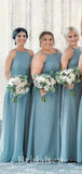 A-line Simple Floor-Length Chiffon Cheap Popular Long Formal Bridesmaid Dresses BD191
