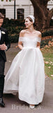 A-line Simple Satin Dream Fairy Lace Beach Vintage Long Wedding Dresses WD358