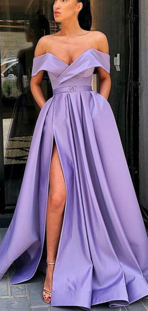 A-line Simple Satin Stylish Elegant Formal Fashion Evening Long Prom Dresses PD340