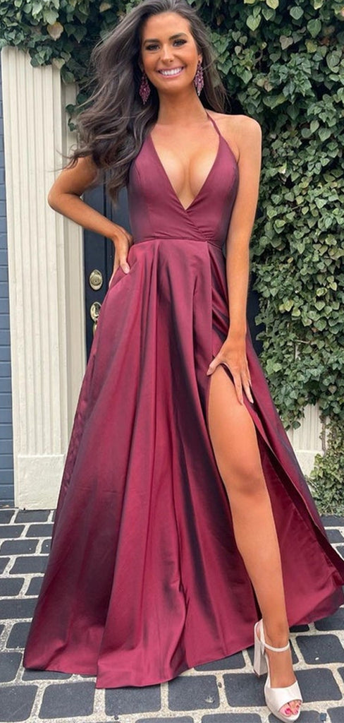 A-line Simple Spaghetti Straps Elegant Modest Long Party Evening Prom Dresses PD1340