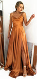 A-line Simple Unique Elegant Evening Popular Modest Long Prom Dresses PD458