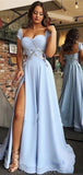 A-line Sky Blue Elegant Fashion Formal Long Prom Dresses, Evening Dress PD431