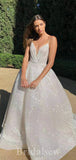 A-line Spaghetti Straps Elegant Classic Fitted Beach Vintage Long Wedding Dresses WD316