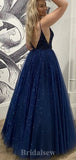 A-line Spaghetti Straps Glitter New Modest Elegant Long Party Evening Prom Dresses PD1325